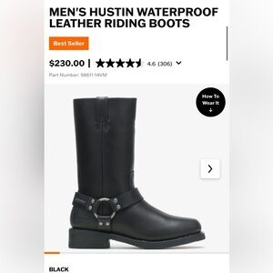 MEN'S HUSTIN WATERPROOF LEATHER RIDING BOOTS
